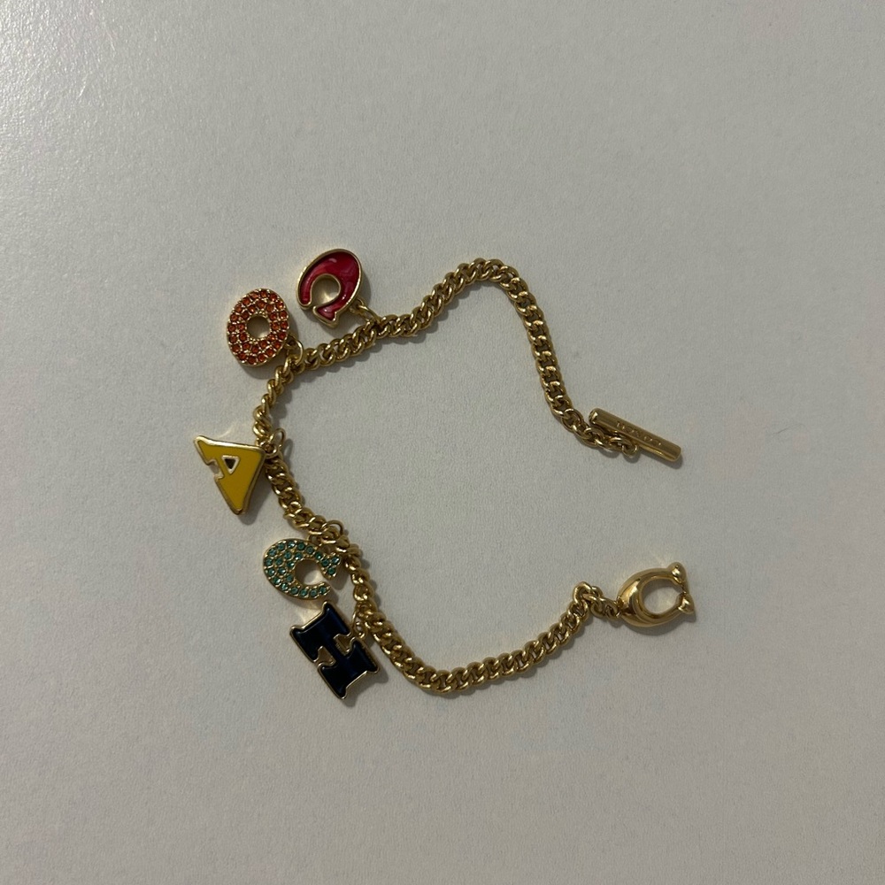 Coach Gold Bracelet with Colorful Charms